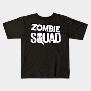 ZOMBIE SQUAD Logo (White) Kids T-Shirt